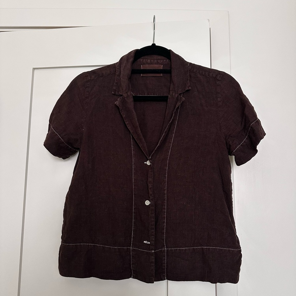 Everlane Chocolate Brown Short Sleeve Shirt
